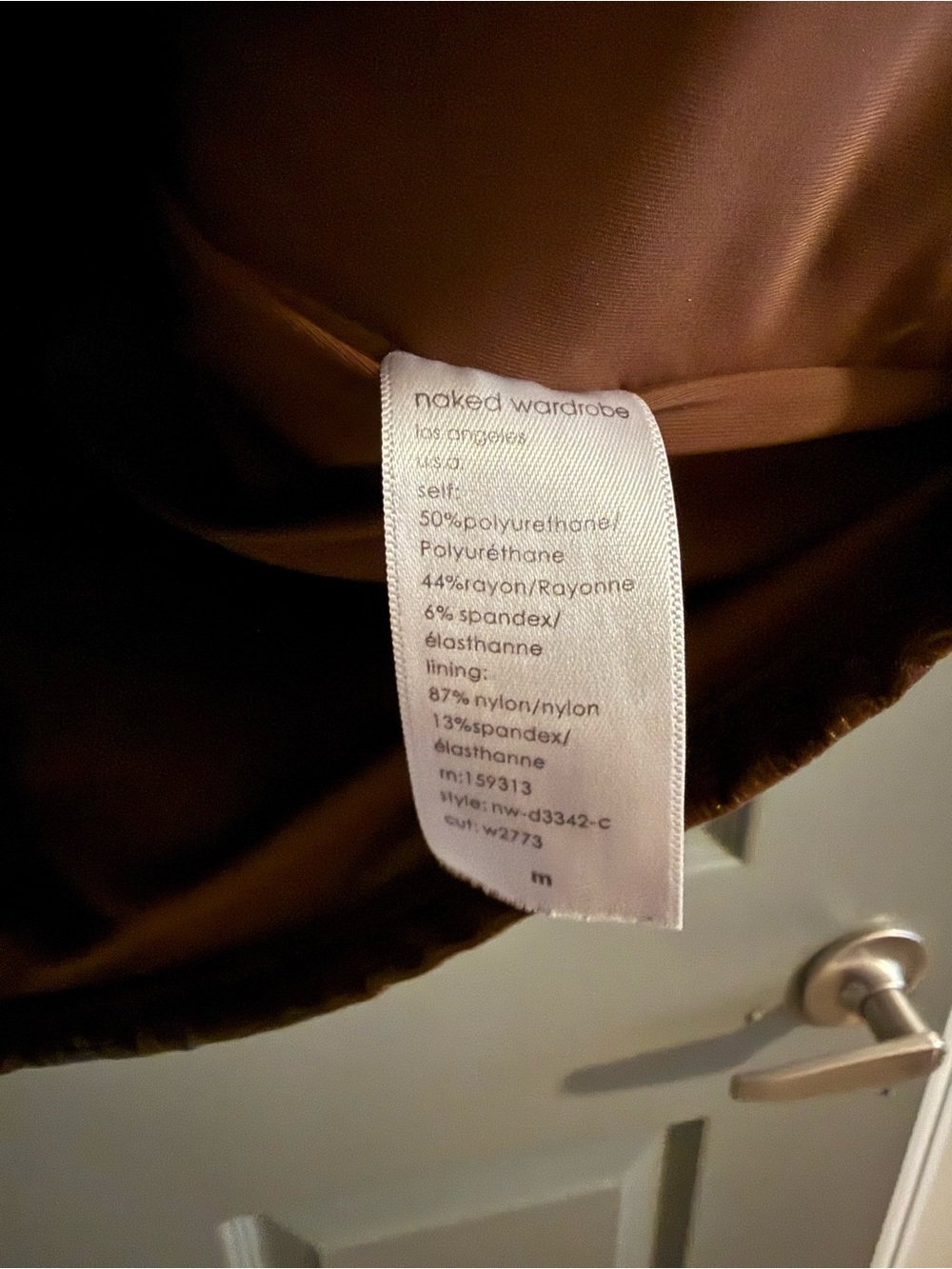 naked wardrobe Brown Faux-Leather Mini Dress - Picture 4 of 4